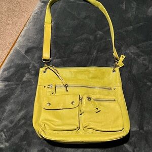 Lime Green Leather Shoulder Bag (Fossil )